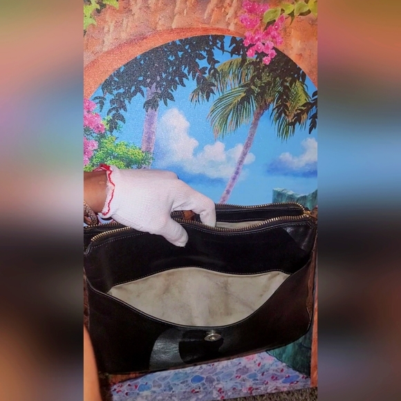 BRAHMIN black & brown leather shoulder bag In Great Condition CROC PATTERN - Picture 7 of 7